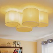 Plafoniera soffitto Mona TK Lighting, dimmerabile, Bianco / Opale, Camera da letto, Tessuto / Stoffa / Seta, Moderno, Plafoniera
