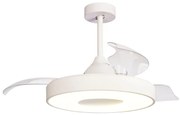 Ventilatore da soffitto Coin bianco, Ø 50 cm, CCT, dimmerabile, MANTRA IP20