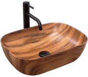 Lavabo da appoggio Rea Belinda Wood Mat