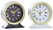 Orologio da Tavolo DKD Home Decor Bianco Nero Cristallo Ferro 12 x 6 x 13 cm (2 Unità)