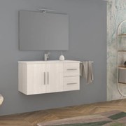 Mobile sottolavabo e lavabo Master bianco rock L 100 x H 55 x P 46 cm 1 vasca, 2 ante