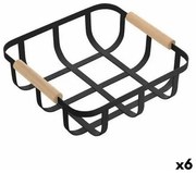 Cestino Multiuso Confortime Nero 23 x 23 x 8 cm (6 Unità)