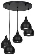 Lampadario su filo AKTAN 5xE27/60W/230V nero tondo