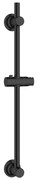 Asta per doccia senza foratura nera in acciaio inox con supporto scorrevole 70 cm – Wenko