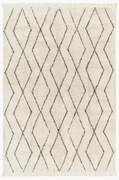 Tappeto boho in cotone fatto a mano con motivo a rombi e frange Bina