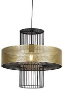 Lampada a sospensione design oro nero 50 cm - TESS