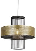 Lampada a sospensione di design oro con nero 50 cm - Tess