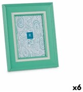 Cornice Portafoto Cristallo Verde Plastica (6 Unità) (2 x 26 x 21 cm)