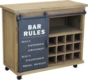 COLETTE - madia industrial in acciaio con portabottiglie