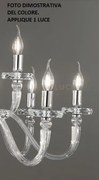 Applique bach 1 luce cristallo e cromo h.36cm