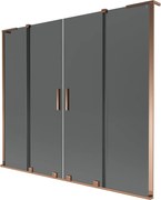 Mexen Velar L Duo paratia da vasca 2 ante scorrevoli 170 x 150 cm, grafite, oro rosa - 896-170-003-42-60