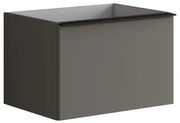 Mobile da bagno sospeso sotto lavabo L 60 x H 40 x P 45.5 cm grigio laccato opaco, 2 cassetti Pixel plain