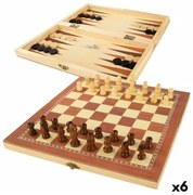 Tabellone da Scacchi e Dama Colorbaby Backgammon Legno (6 Unità)