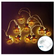 Aigostar - Catena luminosa LED natalizia con motivo pupazzo di neve, 20 luci, alimentazione 3xAA, 3 m, luce calda