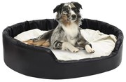 Lettino per cani nero e beige 99x89x21 cm peluche e similpelle