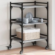Carrello Da Cucina Grigio Sonoma 50x35x75,5cm Legno Multistrato /