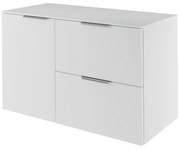 Mobile da bagno sotto lavabo Neo bianco laccato L 105 x H 65 x P 48.3 cm 2 cassetti 1 anta, lavabo non incluso