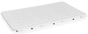 Pedana doccia antiscivolo 80x50 cm bianca con effetto legno in plastica