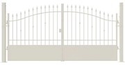 Cancello manuale con serratura elettrica Civetta in ferro, apertura centrale, L 358.5, H 150-180 cm, di colore bianco