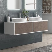 Kamalu - Mobile bagno 150 cm bicolore con 2 cassetti scorrevoli SPR-150C