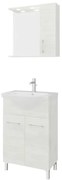 Mobile bagno da terra con lavabo e sifone L 55 x H 81.5 x P 50.5 cm legno bianco in truciolare, 2 ante per vasca centrale Symoa