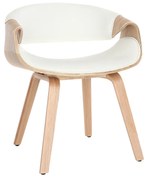 Poltrona scandinava bianco e legno chiaro ARAMIS