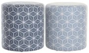 Poggiapiedi DKD Home Decor 31 x 31 x 33 cm Azzurro Blu cielo Pino Geometrico Mediterraneo (2 Unità)