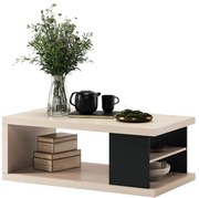 Tavolino da salotto con ripiano e vano contenitore LORA beige/nero