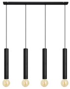 Lampadario a sospensione con filo TUBA 4xE27/15W/230V nero