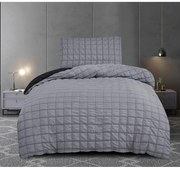 Biancheria da letto nera/grigia in crêpe per letto singolo 140x200 cm Naomi – My House