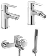 Set miscelatori lavabo bidet e vasca con doccetta e flessibile Prima