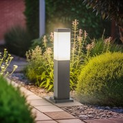 Lindby lampioncino Honula, 45 cm, grigio scuro, IP44, E27 Honula Lindby, dimmerabile, Nero, Acciaio Inox, Moderno, Lampada da esterni