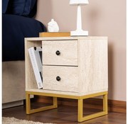 Comodino GLIMMER 50x45,2 cm beige/oro