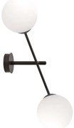 Applique da Parete in Acciaio e Vetro LINEAR K2 Nero 2xE14 Colore delle Sfere Bianco