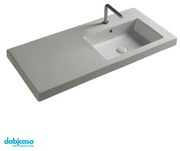 Ceramica Tecla "Condal" Lavabo In Ceramica 45X100 Bianco Lucido C/Vasca Decentrata a Dx