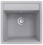 Lavello sopratop 1 vasca in quarzo grigio DELINIA Onega L 51 x L 49 cm