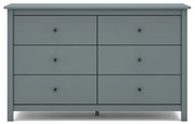 Cassettiera verde polveroso in pino massiccio 130x80x45 cm Misti – Marckeric