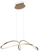 Lampadario A Sospensione Moderno Curve Alluminio Oro 1 Luce Led 42W