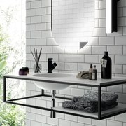 Mobile da bagno sotto lavabo Kler grafite laccato opaco L 100 x H 21.5 x P 46.5 cm, lavabo non incluso