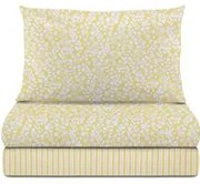 Completo letto singolo fiori giallo cotone Cabana