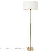 Lampada da terra regolabile dorata con paralume bianco 50 cm - Parte
