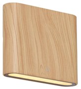 Applique da esterno scandinava con stampa legno 11,5 cm con LED IP65 - Batt
