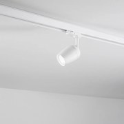 Faretto In Alluminio A Led Tondo Per Sistema In Binario Bianco Orientabile