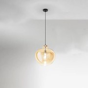 Lampadario Alluminio Contemporaneo Bowl Ambra 1 Luce E27