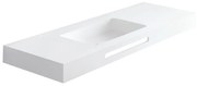 Lavabo sospeso rettangolare Zen L100 H 10 x P 46 cm in acrilico bianco