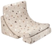 Poltrona per bambini marrone chiaro con rivestimento in bouclé e ciniglia Terrazzo Moon – Wigiwama
