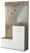 Mobile per Entrata Smeraldo Rovere Chiaro e Bianco, cm 115x35x197