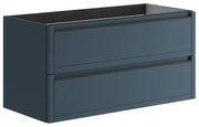 Mobile da bagno sotto lavabo TRATTO blu opaco L 99.5 x H 50 x P 45.5 cm 3 cassetti, lavabo non incluso