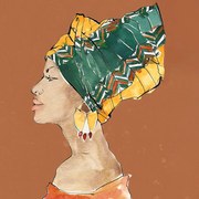 Salvadori tela dipinta a mano "Modern africa IV" collezione african beauty mis 70 x 70