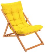 Lettino da giardino giallo/faggio